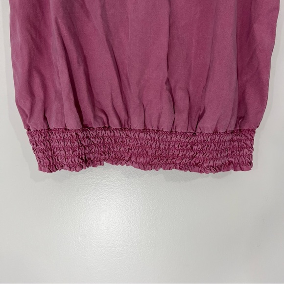 Cloth & Stone Pink V Neck Smocked Top Size Small - Picture 4 of 7